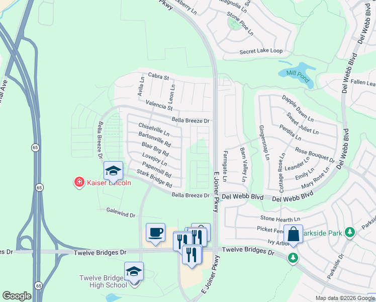 map of restaurants, bars, coffee shops, grocery stores, and more near in Lincoln
