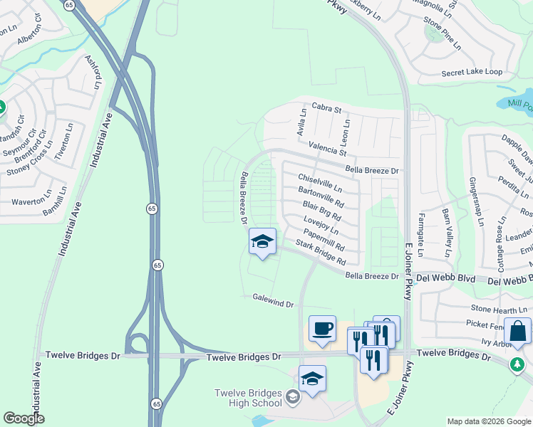 map of restaurants, bars, coffee shops, grocery stores, and more near 392 River Street in Lincoln