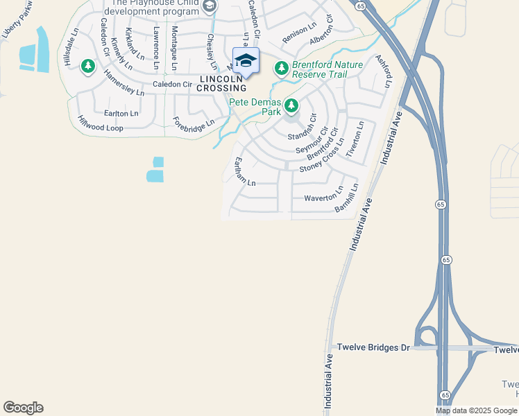 map of restaurants, bars, coffee shops, grocery stores, and more near 1435 Eaglesfield Lane in Lincoln