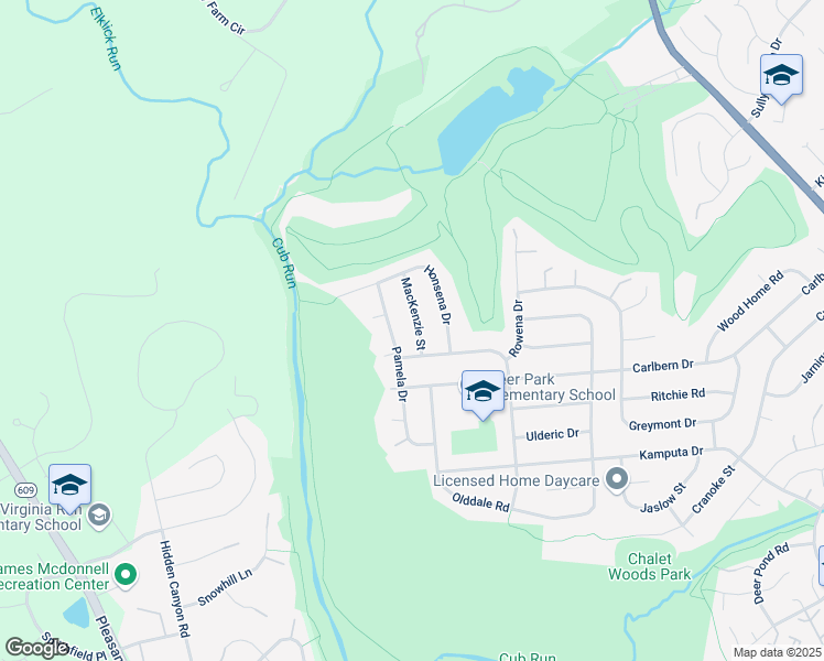 map of restaurants, bars, coffee shops, grocery stores, and more near 5712 Mackenzie Street in Centreville