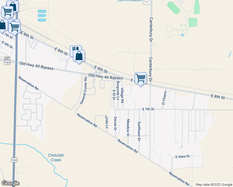 map of restaurants, bars, coffee shops, grocery stores, and more near 100-130 S Street Drive in Hays