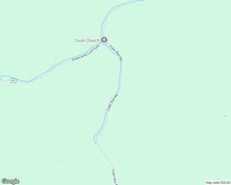 map of restaurants, bars, coffee shops, grocery stores, and more near Toler Run Road in Sand Fork