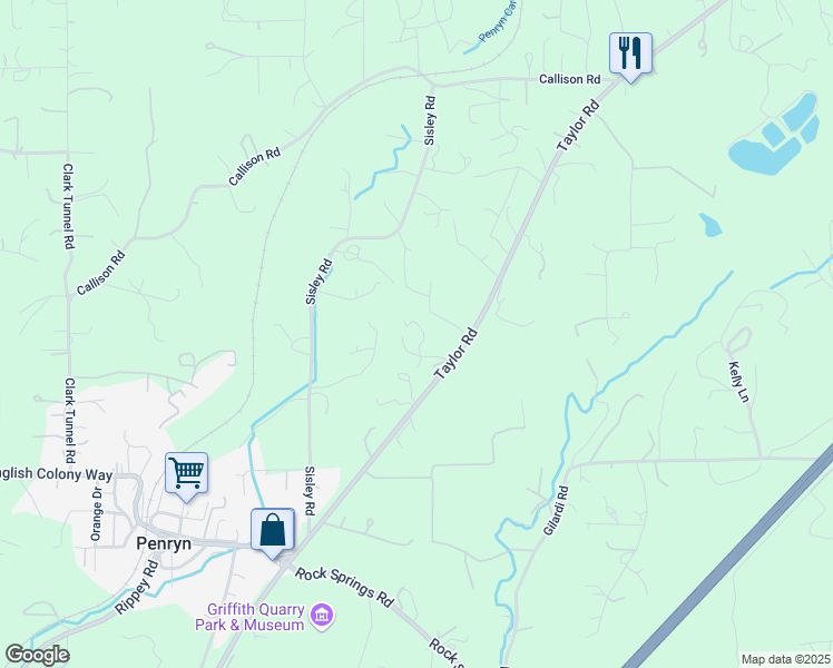 map of restaurants, bars, coffee shops, grocery stores, and more near 1788 Taylor Road in Penryn