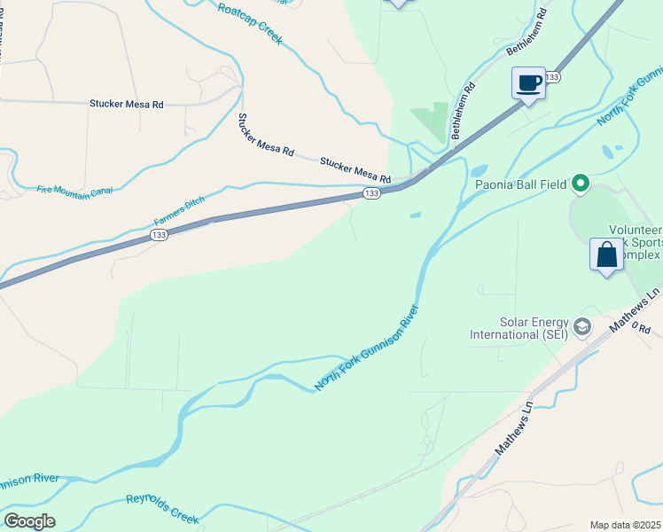 map of restaurants, bars, coffee shops, grocery stores, and more near 38976 Colorado 133 in Hotchkiss
