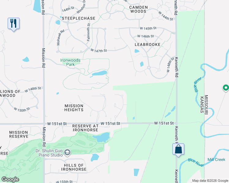 map of restaurants, bars, coffee shops, grocery stores, and more near 14913 Chadwick Street in Overland Park