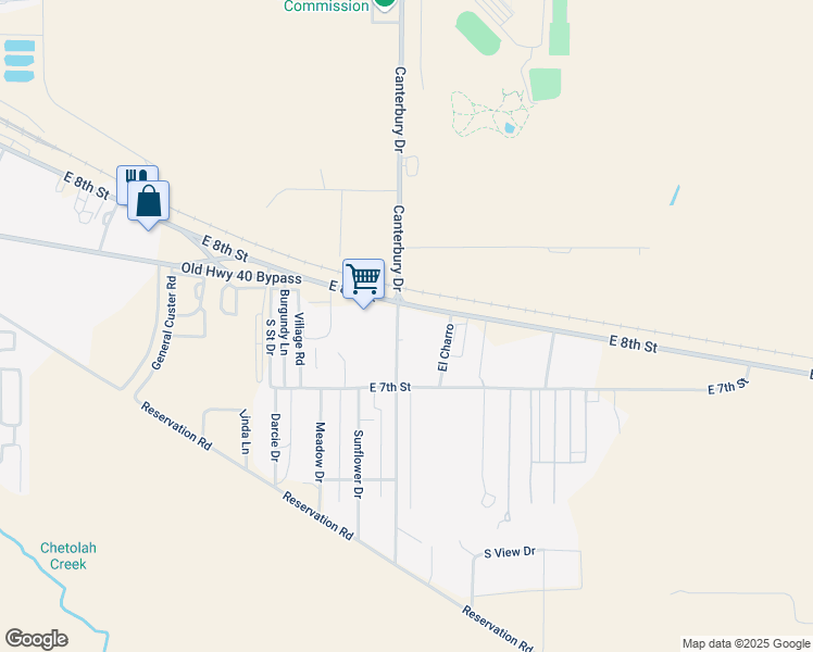 map of restaurants, bars, coffee shops, grocery stores, and more near 2020 East 8th Street in Hays