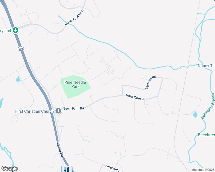 map of restaurants, bars, coffee shops, grocery stores, and more near 14013 Gadsen Court in Upper Marlboro