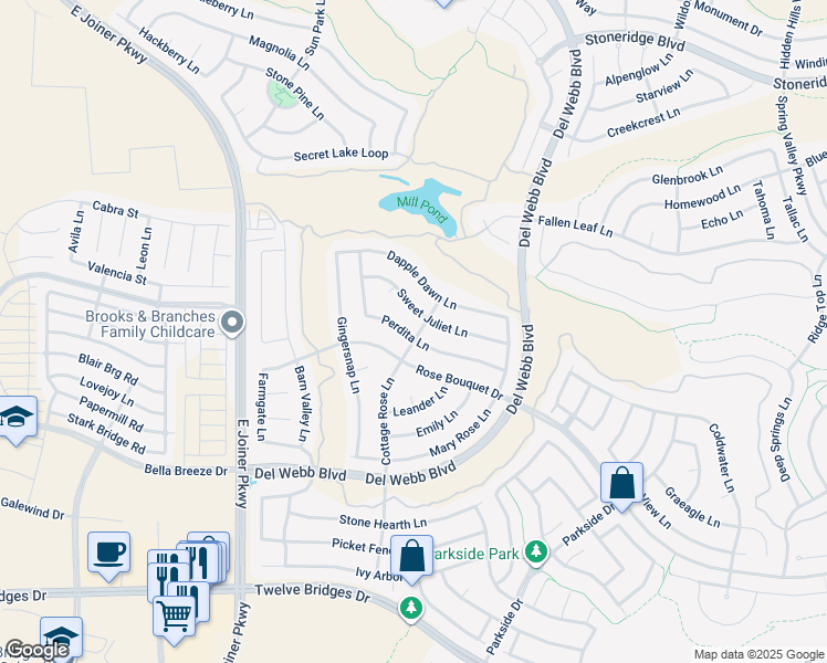 map of restaurants, bars, coffee shops, grocery stores, and more near 1382 Perdita Lane in Lincoln