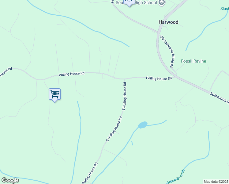 map of restaurants, bars, coffee shops, grocery stores, and more near 4520 South Polling House Road in Harwood