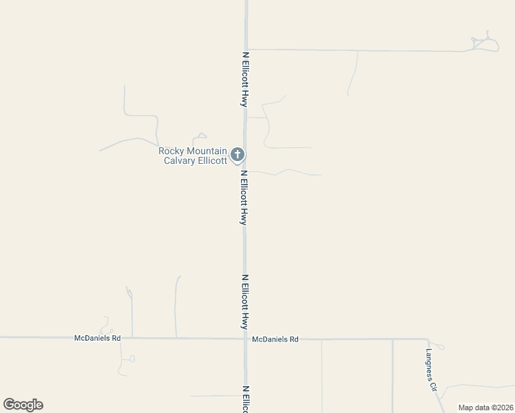 map of restaurants, bars, coffee shops, grocery stores, and more near 1763 North Ellicott Highway in Calhan