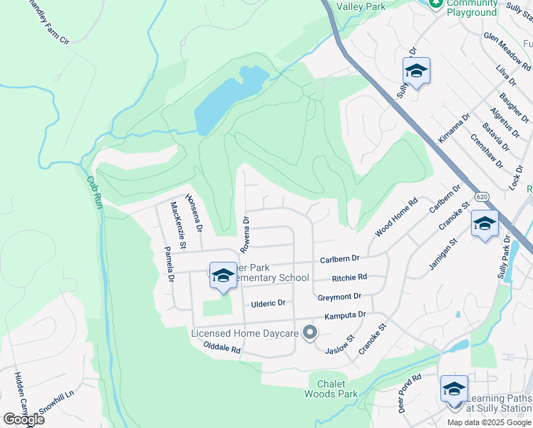 map of restaurants, bars, coffee shops, grocery stores, and more near 15039 Greymont Drive in Centreville