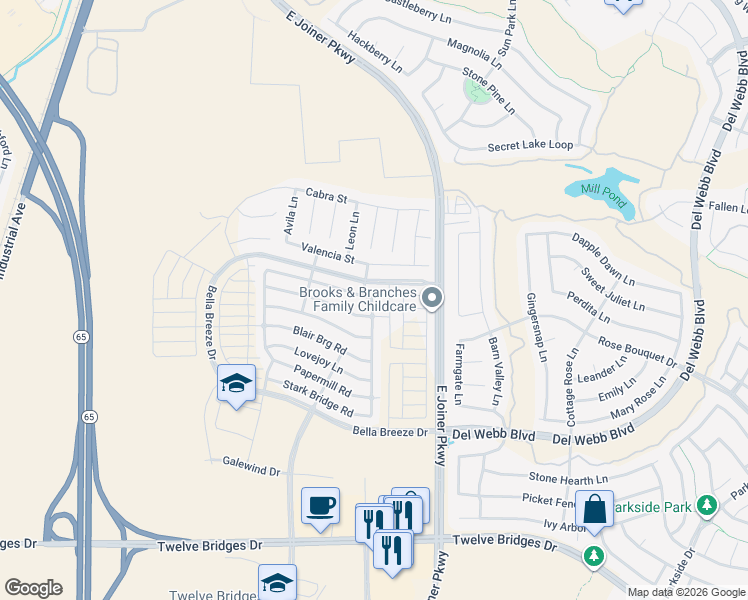 map of restaurants, bars, coffee shops, grocery stores, and more near 764 Burkeville Road in Lincoln