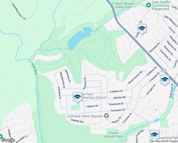 map of restaurants, bars, coffee shops, grocery stores, and more near 15048 Greymont Drive in Centreville