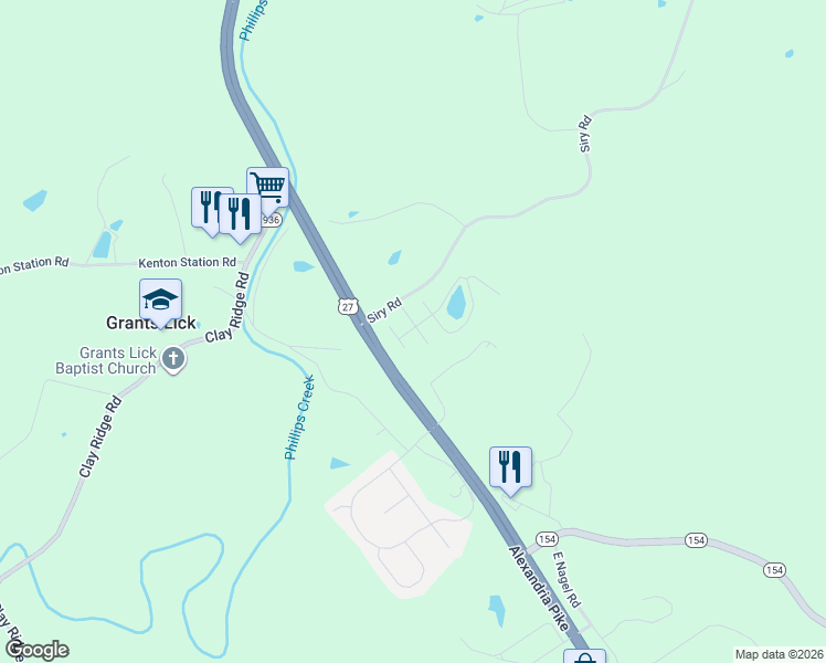 map of restaurants, bars, coffee shops, grocery stores, and more near 12617 Spruce Street in Alexandria