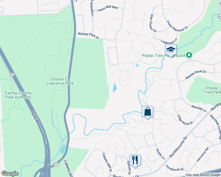 map of restaurants, bars, coffee shops, grocery stores, and more near 13777 Henry Pond Ct in Chantilly