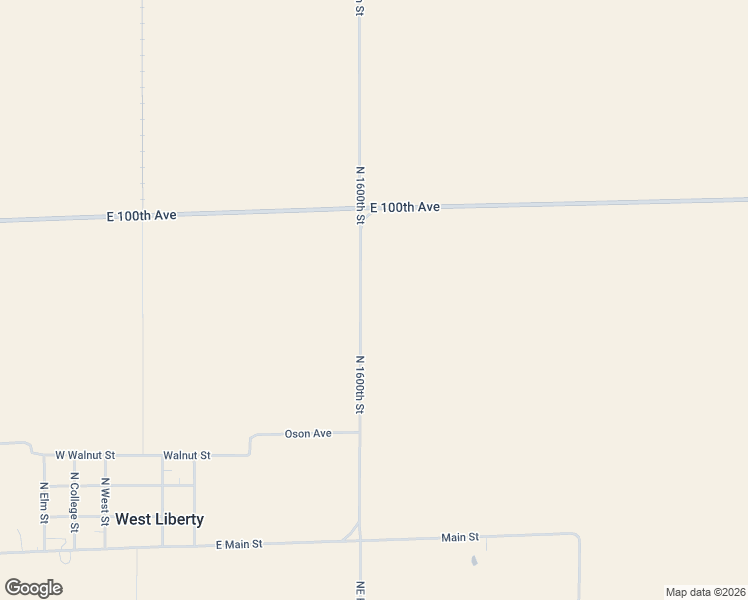 map of restaurants, bars, coffee shops, grocery stores, and more near 774 North 1600th Street in West Liberty