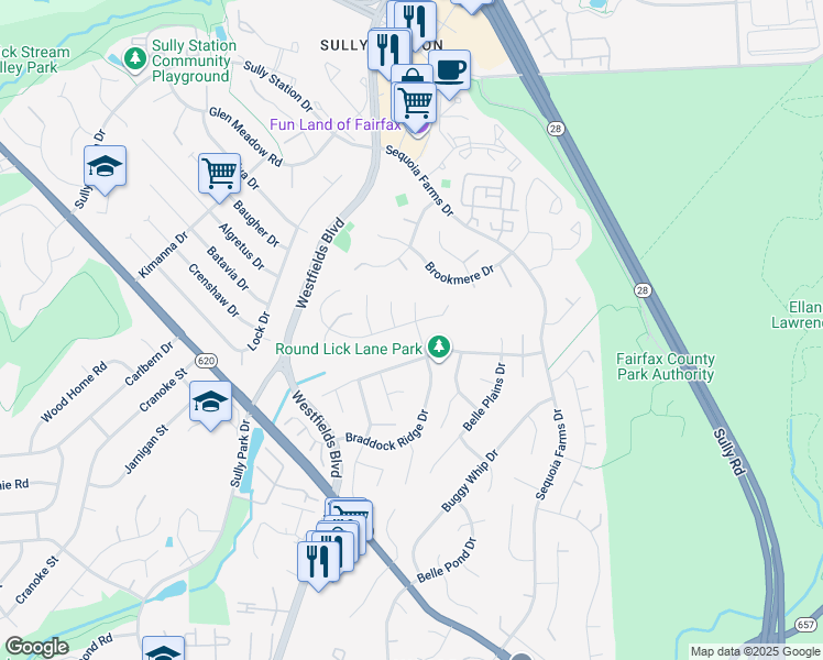 map of restaurants, bars, coffee shops, grocery stores, and more near 14401 North Slope Street in Centreville