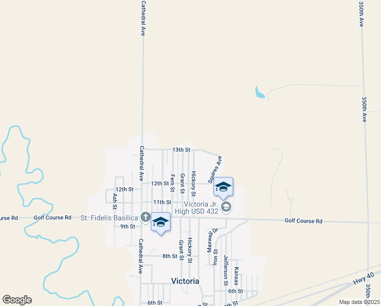 map of restaurants, bars, coffee shops, grocery stores, and more near 1219 Hickory Street in Victoria