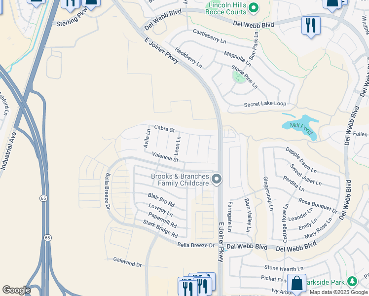 map of restaurants, bars, coffee shops, grocery stores, and more near 1359 East Joiner Parkway in Lincoln