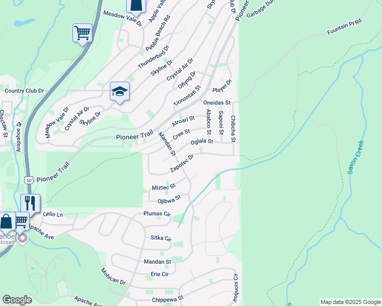 map of restaurants, bars, coffee shops, grocery stores, and more near 1601 Zapotec Drive in South Lake Tahoe