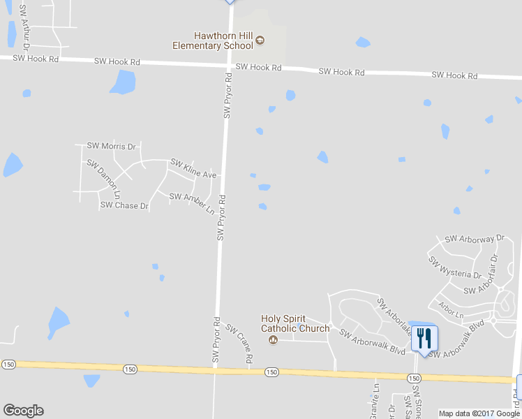 map of restaurants, bars, coffee shops, grocery stores, and more near 3285 Southwest Pryor Road in Lee's Summit