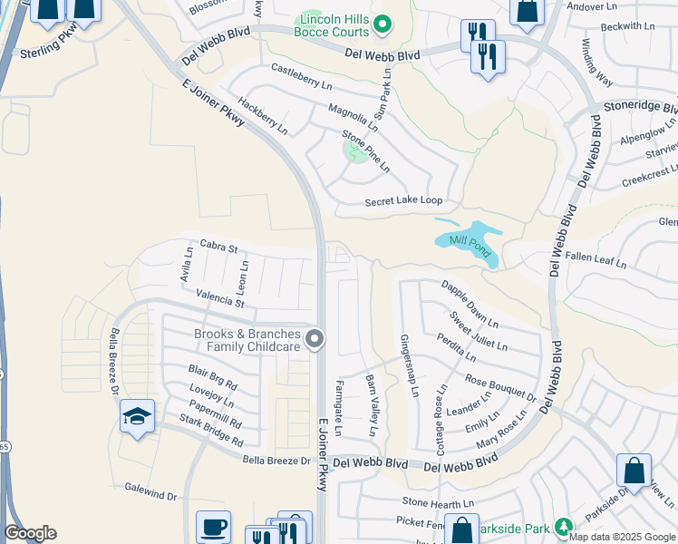 map of restaurants, bars, coffee shops, grocery stores, and more near 1359 East Joiner Parkway in Lincoln