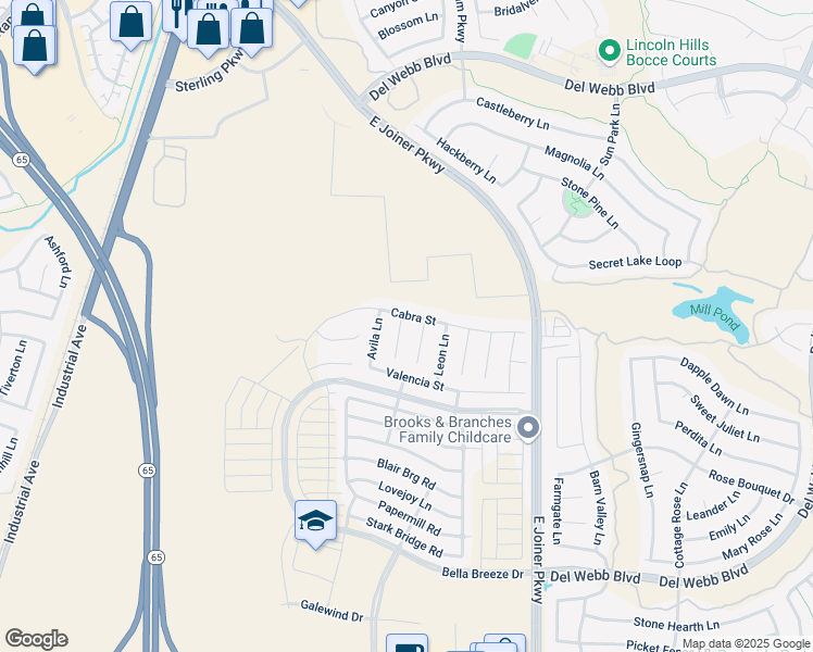map of restaurants, bars, coffee shops, grocery stores, and more near 415 Vigo Court in Lincoln