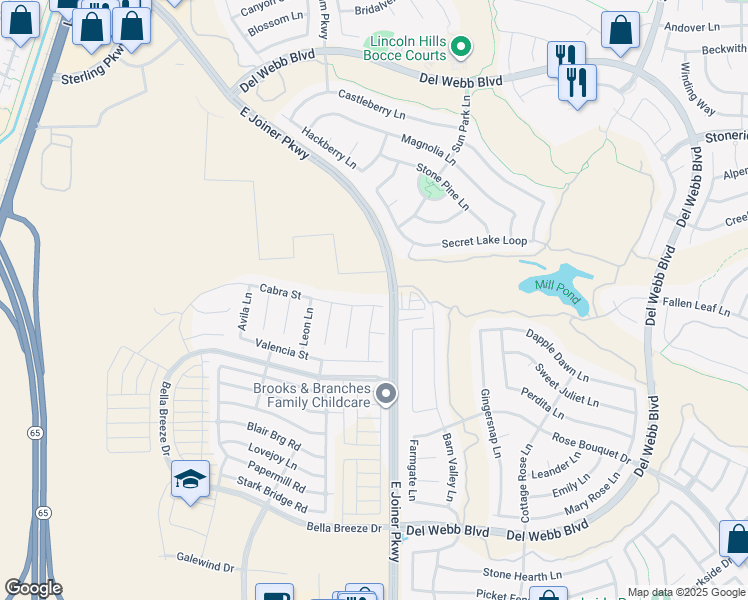 map of restaurants, bars, coffee shops, grocery stores, and more near 1359 East Joiner Parkway in Lincoln