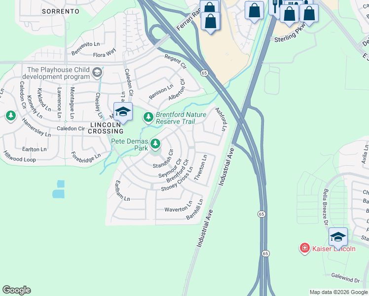 map of restaurants, bars, coffee shops, grocery stores, and more near 1249 Seymour Circle in Lincoln