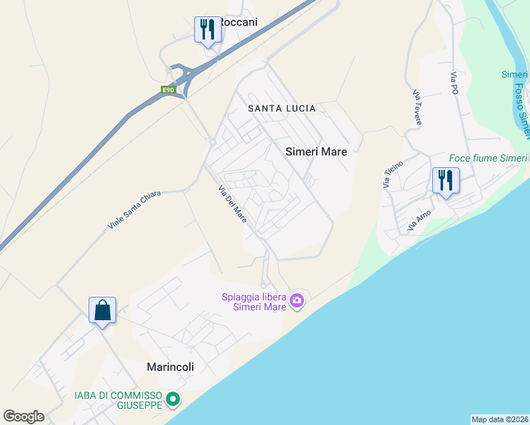 map of restaurants, bars, coffee shops, grocery stores, and more near 31/A Villaggio Maestrale in Provincia di Catanzaro
