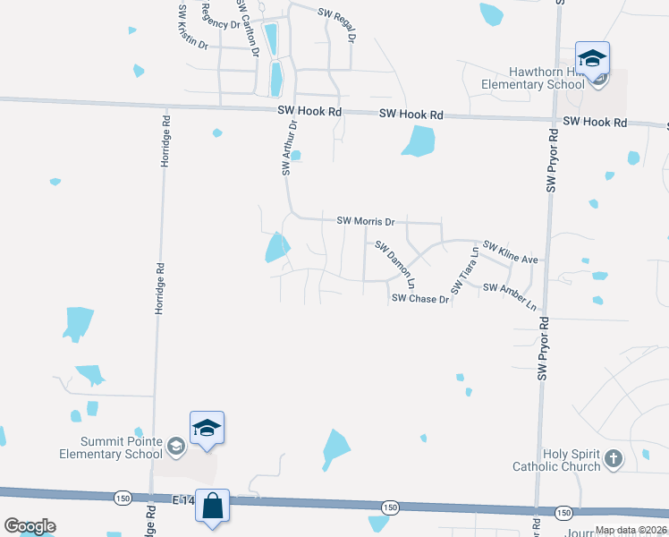 map of restaurants, bars, coffee shops, grocery stores, and more near 3130 Southwest Blue Ribbon Street in Lee's Summit