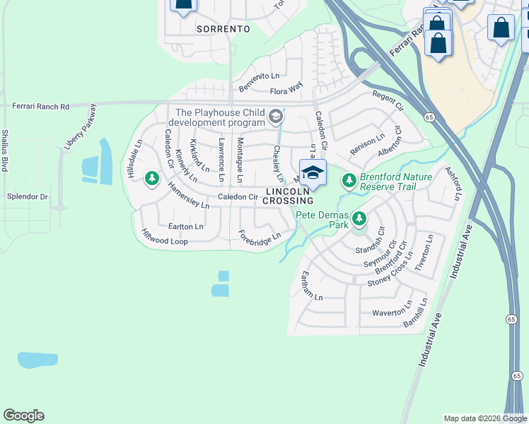 map of restaurants, bars, coffee shops, grocery stores, and more near 1705 Lombard Lane in Lincoln