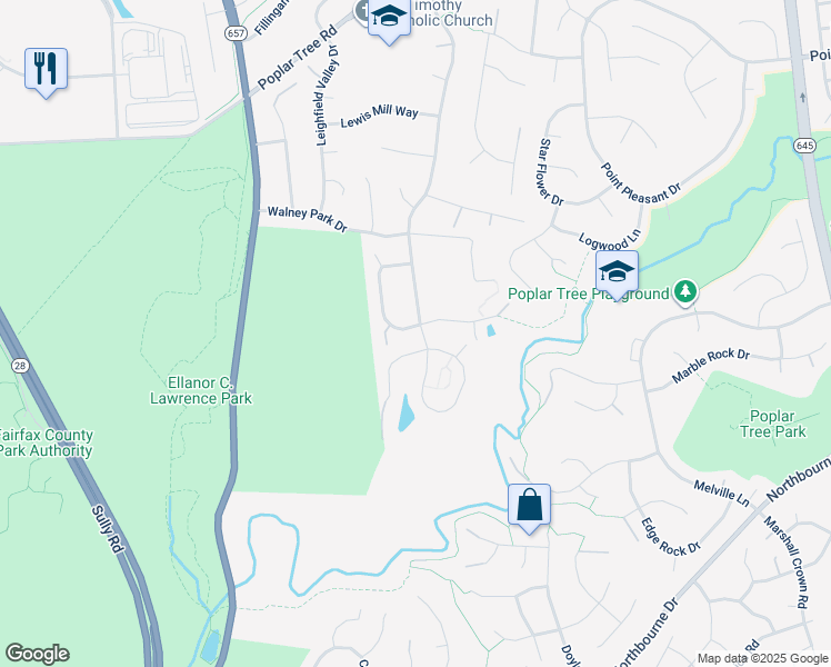 map of restaurants, bars, coffee shops, grocery stores, and more near 4834 Autumn Glory Way in Chantilly