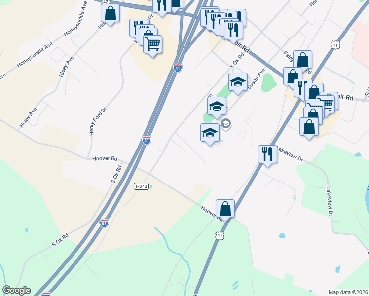 map of restaurants, bars, coffee shops, grocery stores, and more near 230 Southridge Court in Woodstock
