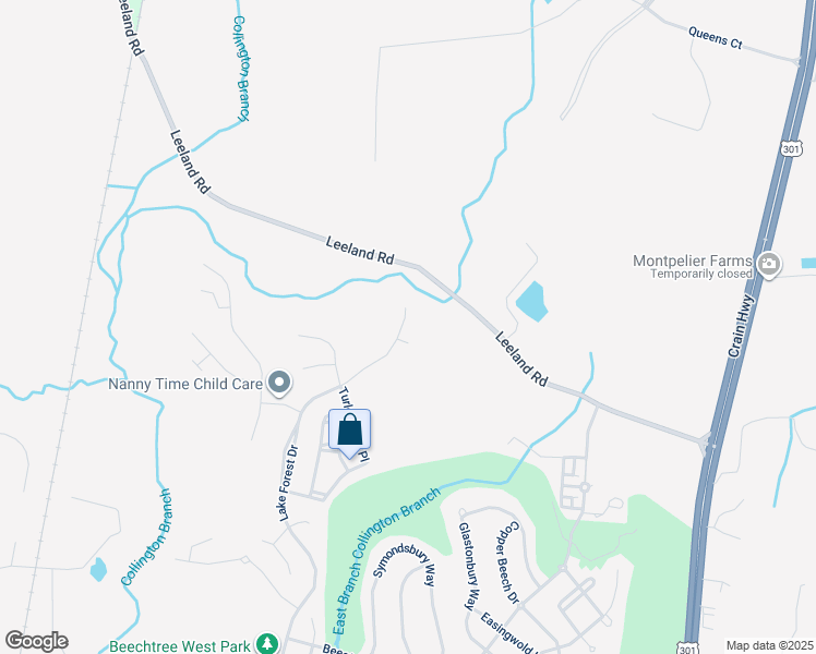 map of restaurants, bars, coffee shops, grocery stores, and more near 1902 Lake Forest Drive in Upper Marlboro