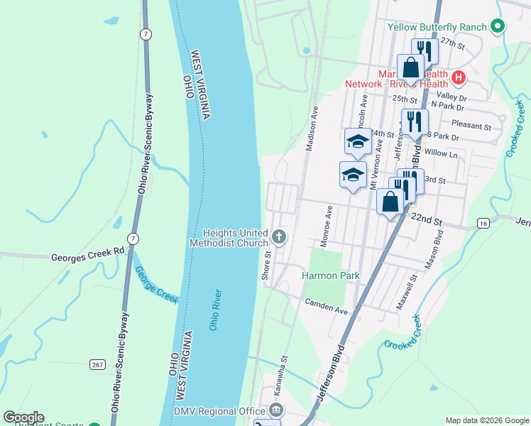 map of restaurants, bars, coffee shops, grocery stores, and more near 2201-2299 Shore Street in Point Pleasant