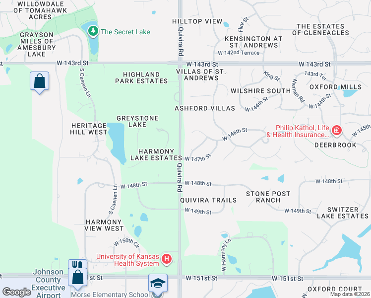 map of restaurants, bars, coffee shops, grocery stores, and more near 14672 South Garnett Street in Olathe