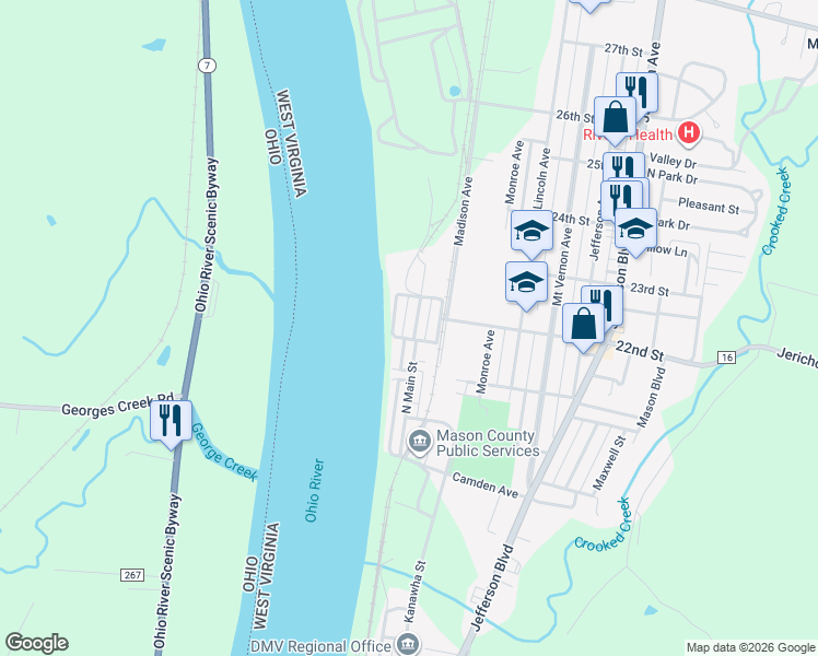 map of restaurants, bars, coffee shops, grocery stores, and more near 2201-2299 Shore Street in Point Pleasant