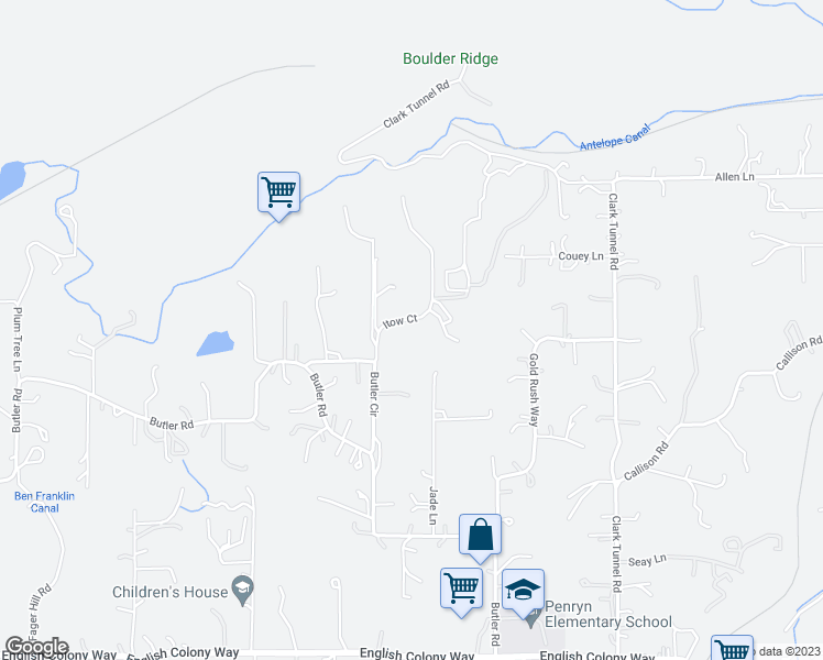 map of restaurants, bars, coffee shops, grocery stores, and more near 1305 Itow Court in Penryn