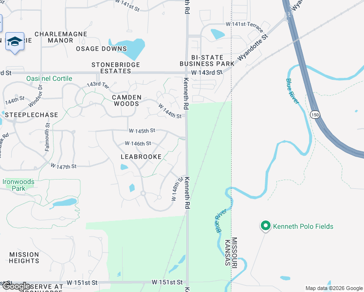 map of restaurants, bars, coffee shops, grocery stores, and more near 14513 Meadow Lane in Leawood