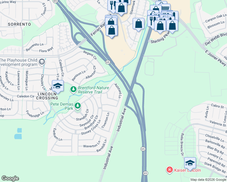 map of restaurants, bars, coffee shops, grocery stores, and more near 810 Seaforth Court in Lincoln