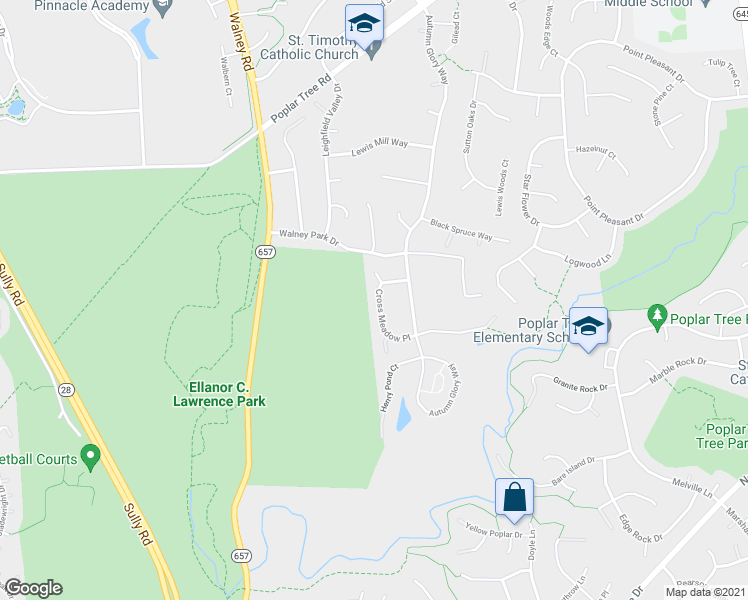 map of restaurants, bars, coffee shops, grocery stores, and more near 4806 Cross Meadow Place in Chantilly