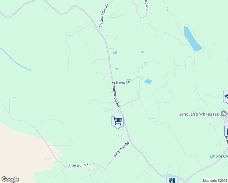 map of restaurants, bars, coffee shops, grocery stores, and more near 4300 Road 878 in Garden Valley