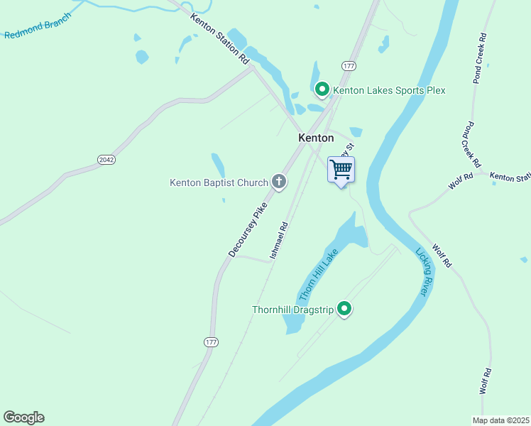 map of restaurants, bars, coffee shops, grocery stores, and more near 14079 Decoursey Pike in Kenton