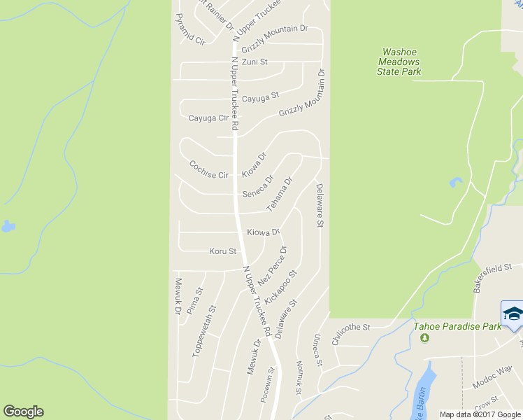 map of restaurants, bars, coffee shops, grocery stores, and more near 703 Tehama Drive in South Lake Tahoe