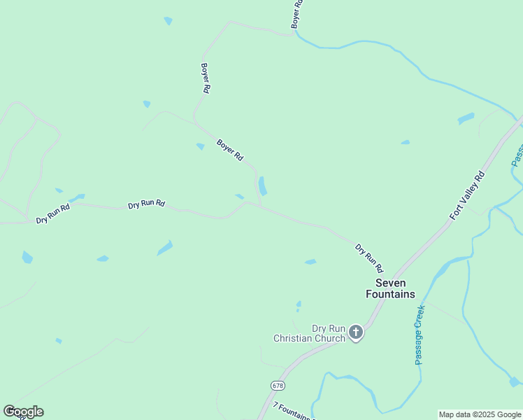 map of restaurants, bars, coffee shops, grocery stores, and more near Dry Run Road in Fort Valley