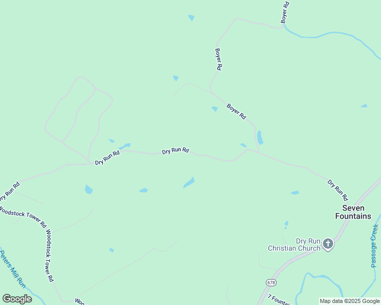 map of restaurants, bars, coffee shops, grocery stores, and more near Dry Run Road in Fort Valley