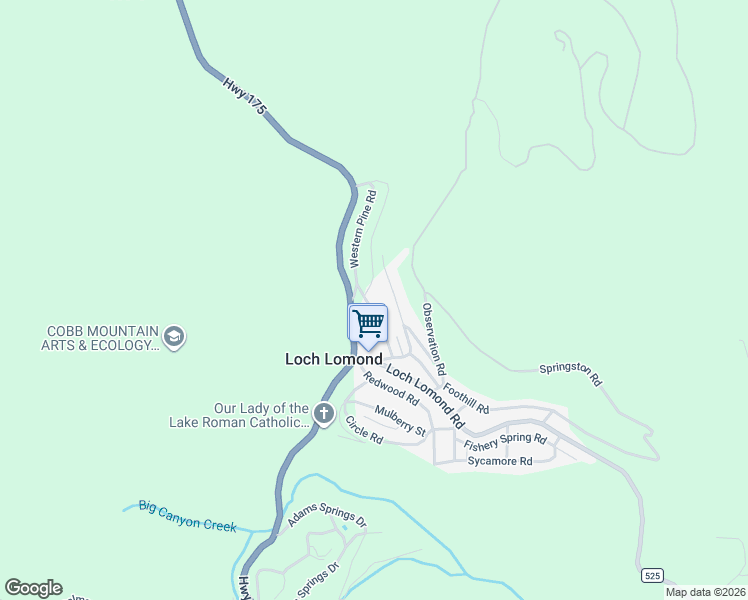 map of restaurants, bars, coffee shops, grocery stores, and more near 12260 Western Pine Road in Loch Lomond