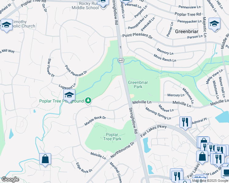 map of restaurants, bars, coffee shops, grocery stores, and more near 13405 Crystal Rock Court in Chantilly