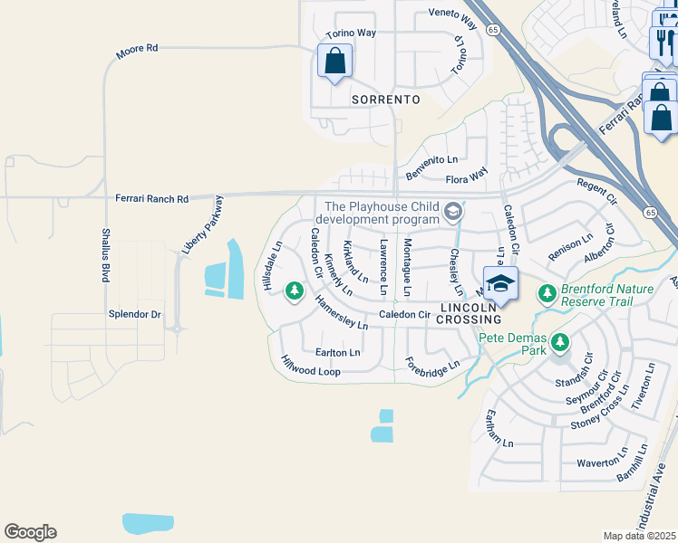 map of restaurants, bars, coffee shops, grocery stores, and more near 1087 Kinnerly Lane in Lincoln